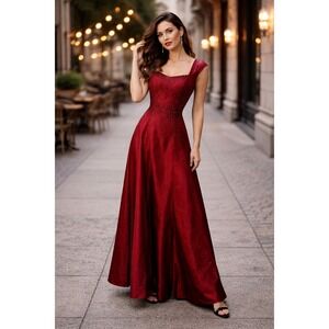 Vintage Silk Beaded Formal Dress Gown Size 6 Evening Whimsigoth Vampy